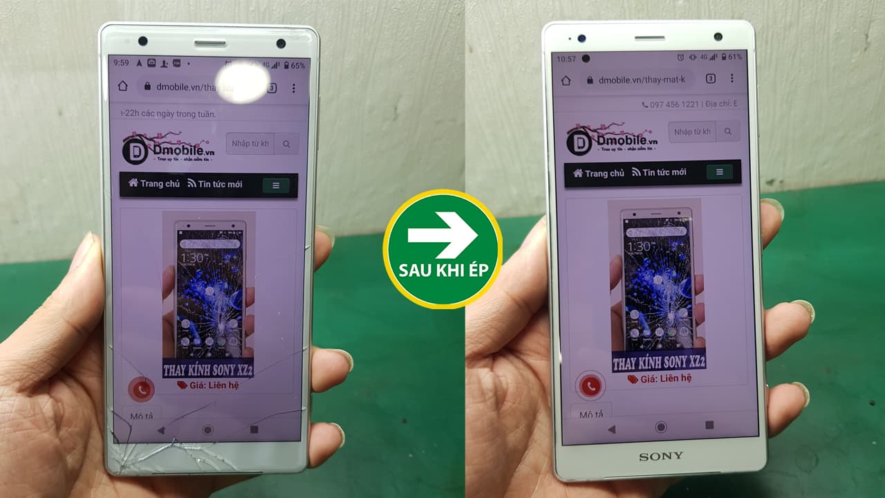 thay mặt kính sony xz2